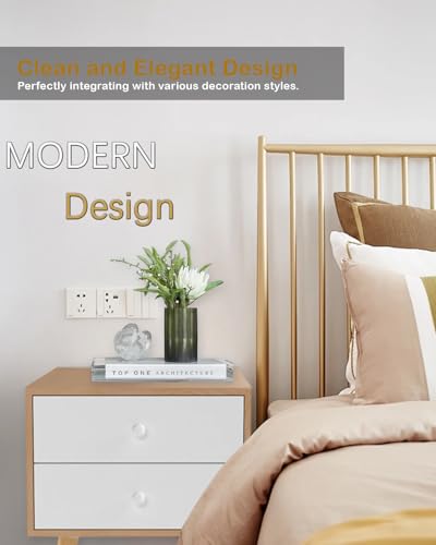 Happy & Home Modern 2 Drawer Bedside Table - Space Saving Storage