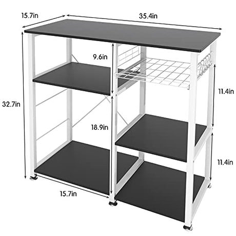 Dlandhome Kitchen Bakers Rack With Storage - Stylish Utility Shelf