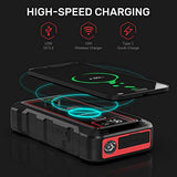 Yaber Car Jump Starter 2500A Peak - Portable Wireless Charger & Led Flashlight