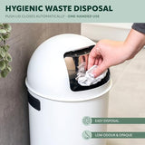 Eluno 35L Push Bin Retro Trash Can With Removable Lid - Elegant Design