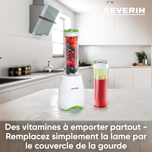 Severin Smoothie Mix & Go Blender With 2 Containers - Perfect For On-The-Go Smoothies