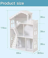 Wuhuhai Dollhouse Bookcase - 3 Tier Kids Bookshelf With Storage