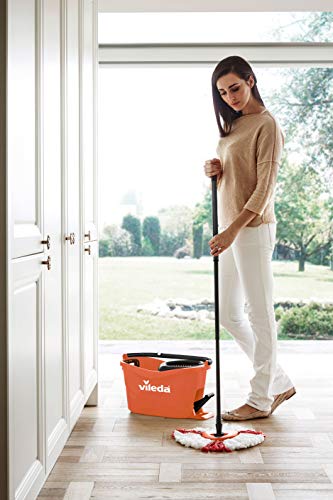 Vileda Turbo Easywring & Clean Set - Mop & Bucket With Power Spinner