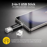 Intenso Twist Line 64Gb - Dual Usb 3.2 Flash Drive With Usb-C & Usb-A, 70Mb/S Speed