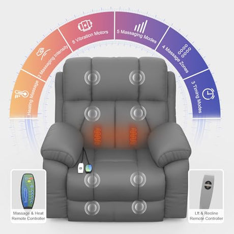 Yonisee Lift Chair Recliner With Massage & Heat For Ultimate Relaxation