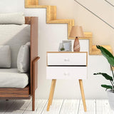 Happy & Home Modern 2 Drawer Bedside Table - Space Saving Storage