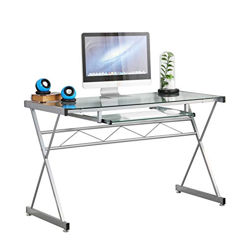 Dlandhome Computer Desk With Keyboard Tray - Perfect For Small Spaces