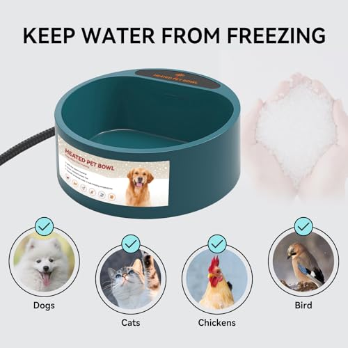 Petleso Heated Dog Water Bowl - Outdoor Use For All Pets
