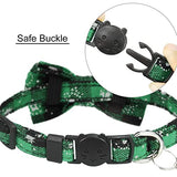 Dynmeow Christmas Plaid Pattern Cat Collar With Breakaway Bell & Bowtie