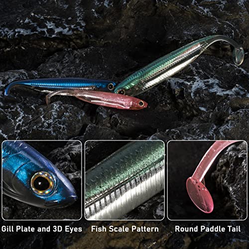 Dr.Fish Paddle Tail Swimbaits, Soft Plastic Fishing Lures For Bass Fishing, Ultra Realistic Action