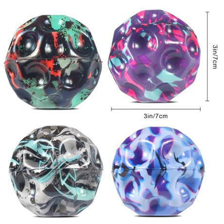 Funmo Pack Of 4 Space Jump Balls - High Jumping Rubber Balls For Stress Relief
