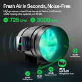 Vivosun G8 8" Inline Duct Fan With Wifi Control & Climate Monitoring