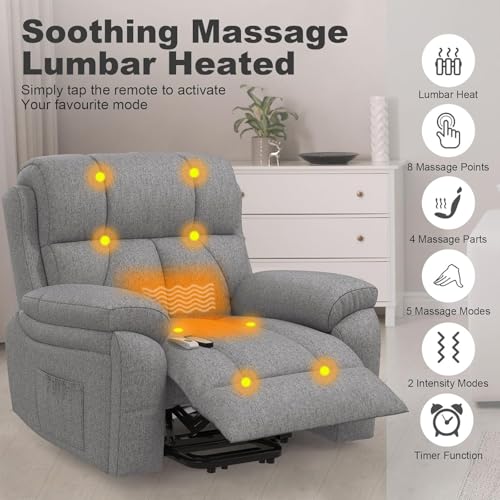 Baretay Lift Chair Recliner With Massage & Heat - Ultimate Comfort