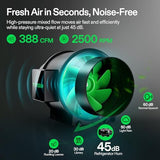 Vivosun G6 6" Inline Duct Fan With Wifi Control & Climate Monitoring