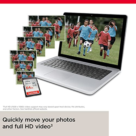 Sandisk 64Gb Ultra Sdxc Memory Card - Fast Transfer Speeds