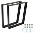 Belfoyer Pack of 2 Black Metal Table Legs for Industrial Style Furniture