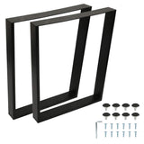 Belfoyer Pack of 2 Black Metal Table Legs for Industrial Style Furniture