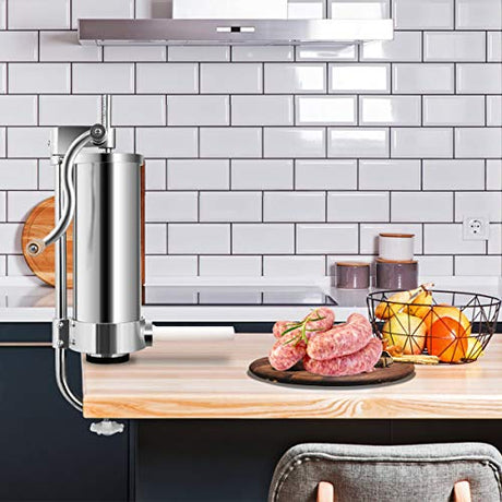 Costway Manual Sausage Filler - Stainless Steel Machine With Table Clamp