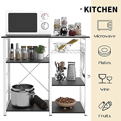 Dlandhome Kitchen Bakers Rack With Storage - Stylish Utility Shelf