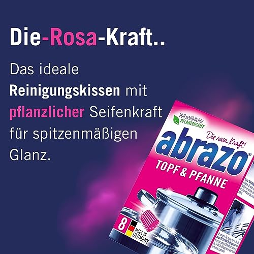 Abrazzo Cleaning Pads | 8 Kitchen & Grill Cleaning Sponges With Natural Soap