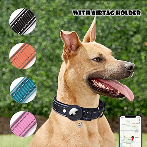 Ppbond Reflective Dog Collar With Airtag Holder - Comfortable & Safe