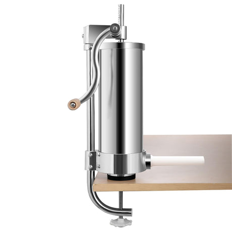 COSTWAY stainless steel manual sausage filler with table clamp and filling tubes