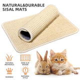 Uotey 2 Pieces Rabbit Scratcher Mat - Durable Sisal Pads For Cats & Bunnies