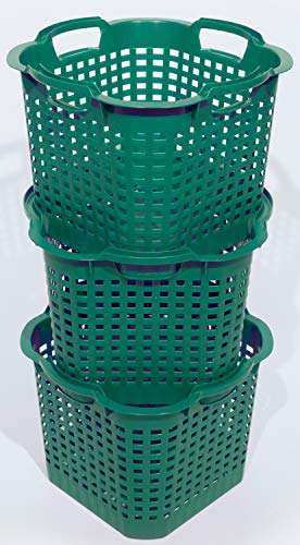 Novatool Green Garden Basket - 25 Litre Harvest Basket With 4 Handles