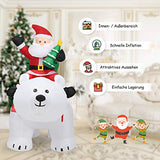 Costway Inflatable Polar Bear With Santa - Perfect Christmas Decoration