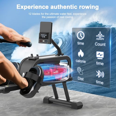 Neezee Rowing Machine With Water Resistance & Lcd Display