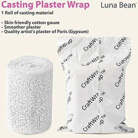 Casting Keepsakes Craft Wrap Plaster Cloth - 4'' X 180'' - Quick Setting