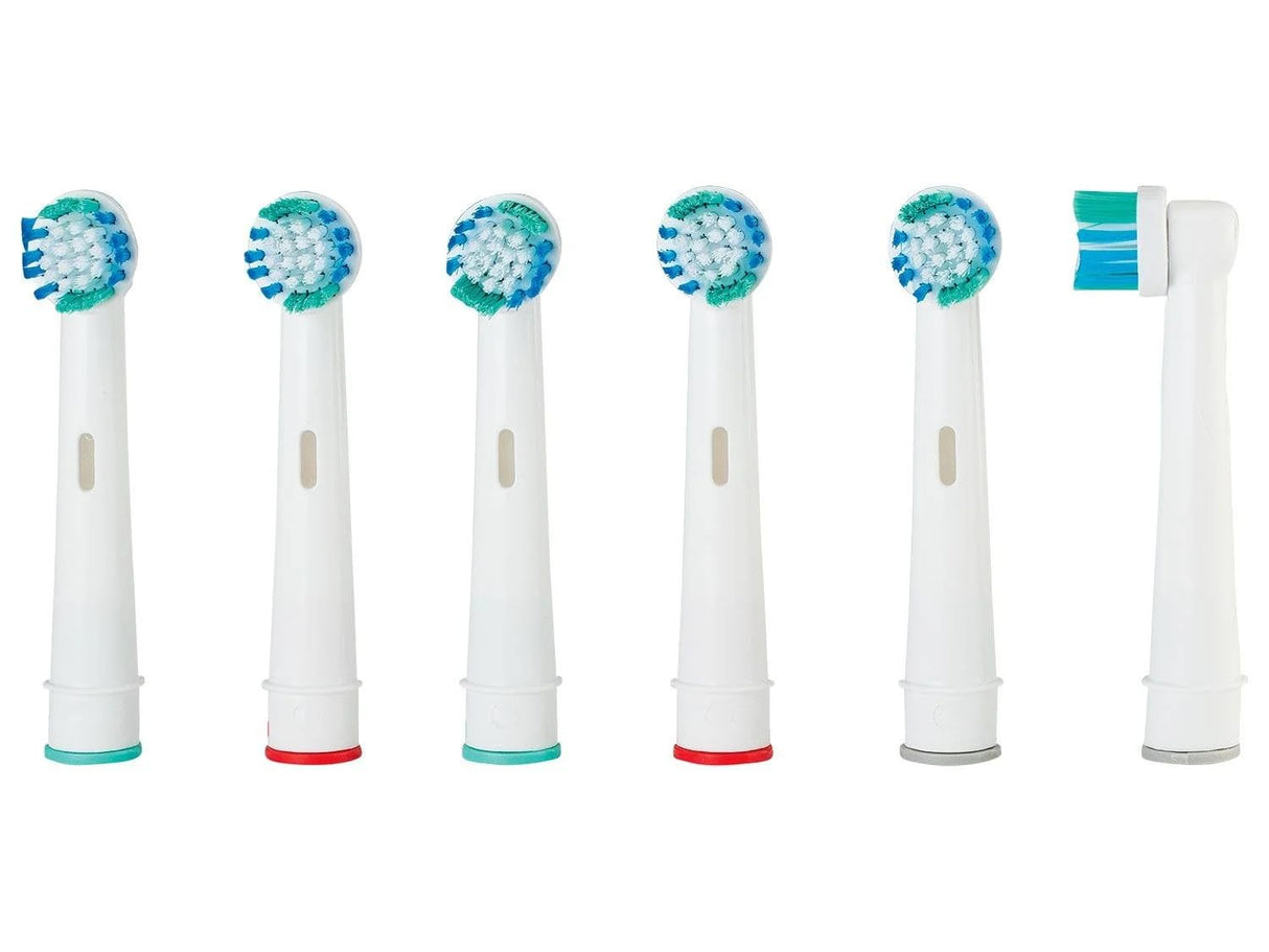 Nevadent 6 Replacement Toothbrush Heads with rounded DuPont bristles in green packaging
