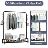 Loefme Clothes Rail - Heavy Duty Rack With Shoe Storage & Minimalist Design