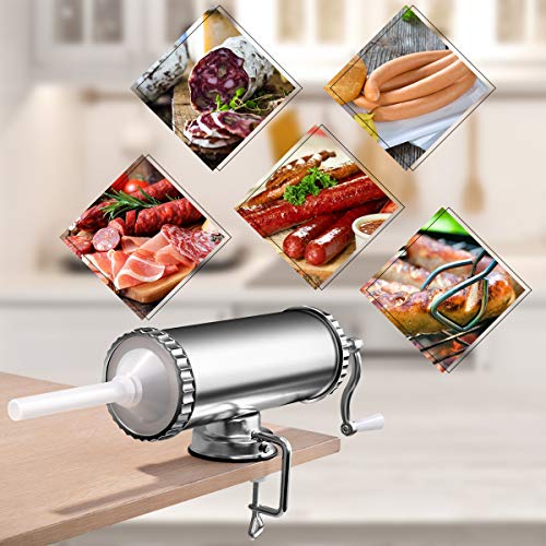 Costway Manual Sausage Filler With 3 Tubes - Easy To Use