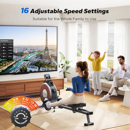 Merach Rowing Machine With App Compatibility & Quiet Resistance