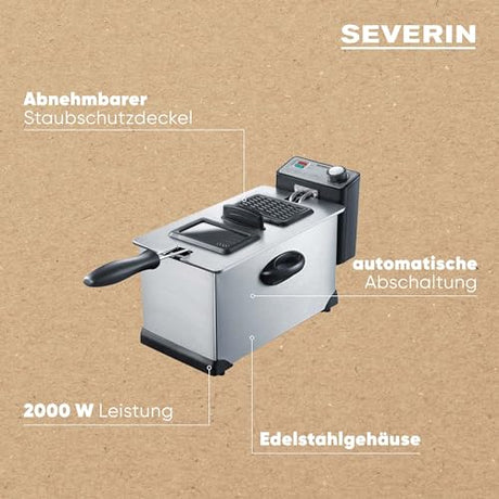 Severin Fr 2431 Deep Fryer, 2000 W, 3 L Capacity, Crispy Snacks