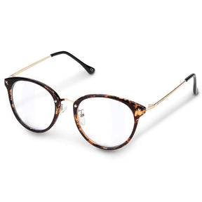 Navaris No Correction Glasses with a chic metal frame and clear lenses