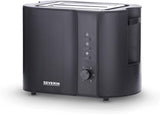 SEVERIN Automatic Toaster in matte black with bun attachment and two toast slots