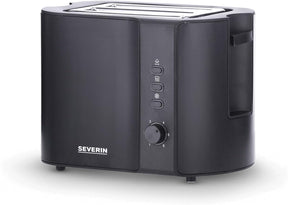 SEVERIN Automatic Toaster in matte black with bun attachment and two toast slots