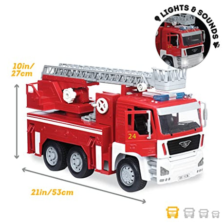 Driven By Battat Big Fire Truck Toy With Ladder - Real Water Pump