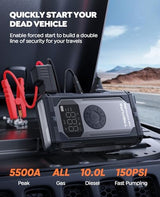 Trekure 5500A Jump Starter Power Pack With Air Compressor - Start Dead Batteries Instantly