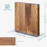 Navaris Magnetic Wooden Knife Block - Stylish Storage For Kitchen Utensils
