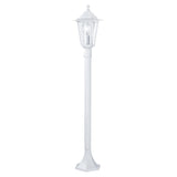 Eglo Laterna 5 Outdoor Lamppost in white cast aluminium with clear glass lantern design