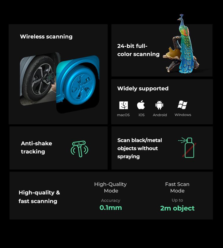 Creality Cr Scan Ferret Pro 3D Scanner - 0.1Mm Accuracy & Wifi6