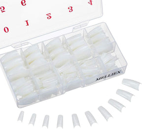 MELLIEX Natural Acrylic French False Nail Tips - 500 Pieces