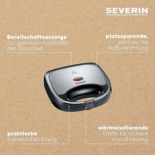 Severin Sandwich Maker Sa2969 - Non-Stick, Space-Saving Design
