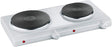 Severin Double Hotplate with two cooking plates in white, compact design.