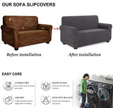 Tianshu Stretchy Sofa Cover For 3 Seat - Grey, Protects Furniture