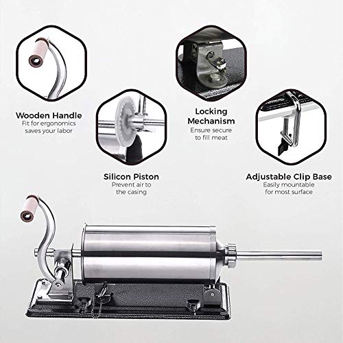 Master Feng Sausage Stuffer - Stainless Steel Meat Filling Machine With 8 Tubes