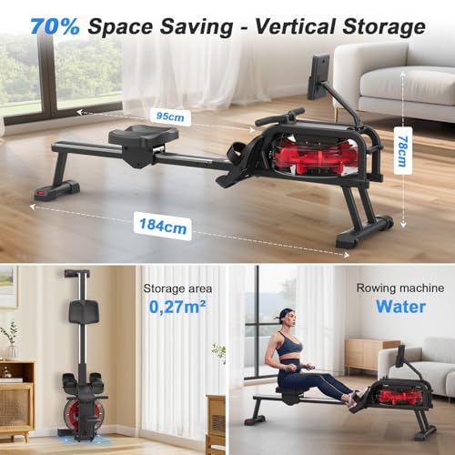 Neezee Rowing Machine With Water Resistance & Lcd Display